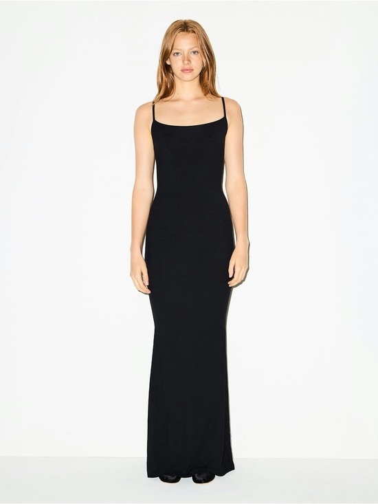 SKIMS Dresses & Skirts - SKIMS Black Stretch Slip Maxi Dress - Spaghetti Straps